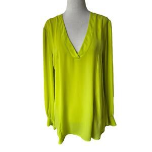 Eighty Sky Green V-Neck Shirt Women Size Large | 61-2